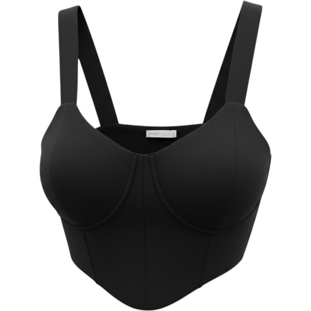 Vestique Sabrina Solid Corset Top Medium Black Underwire Cropped Baddie Edgy